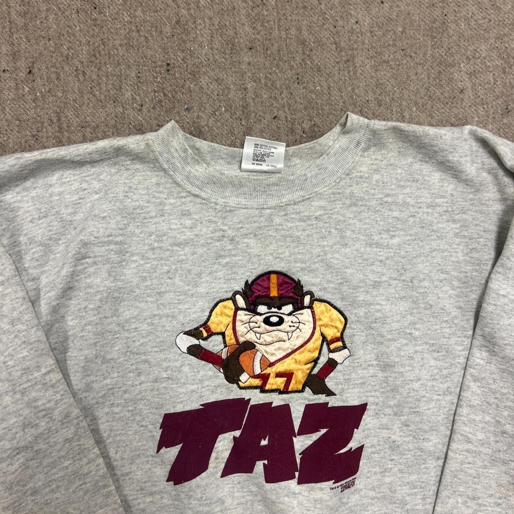 Vintage Tasmanian Devil‎ Sweatshirt Mens Large Gray 1990s - Picture 2 of 10